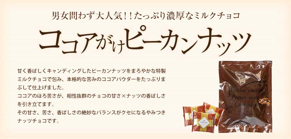 ココアがけピーカンナッツチョコレート(110g/袋) のプレゼントはギフト通販のサロンドロワイヤル